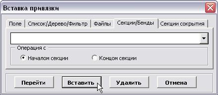 Вставка привязки в шаблон отчета - student2.ru