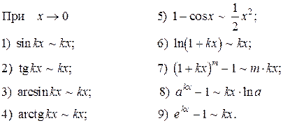 Эквивалентные бесконечно малые - student2.ru