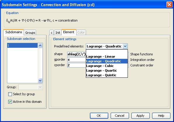 Задание. Используется Comsol 3.5, модуль Convection and Diffusion - student2.ru