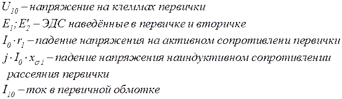 Запишите основные уравнения трансформатора для режима холостого хода и поясните составляющие этих уравнений - student2.ru