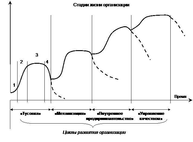 Жизненные стадии и циклы развития организации - student2.ru