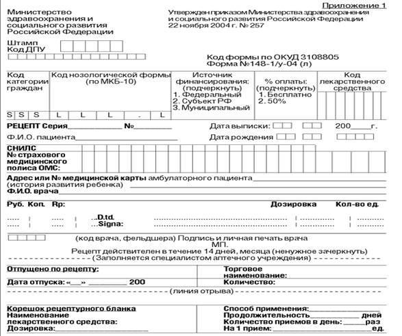 Формы рецептурных бланков - student2.ru